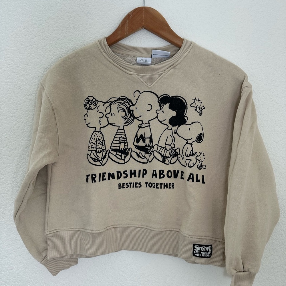 Zara Girls Crewneck Sweater Snoopy Size 9-10
